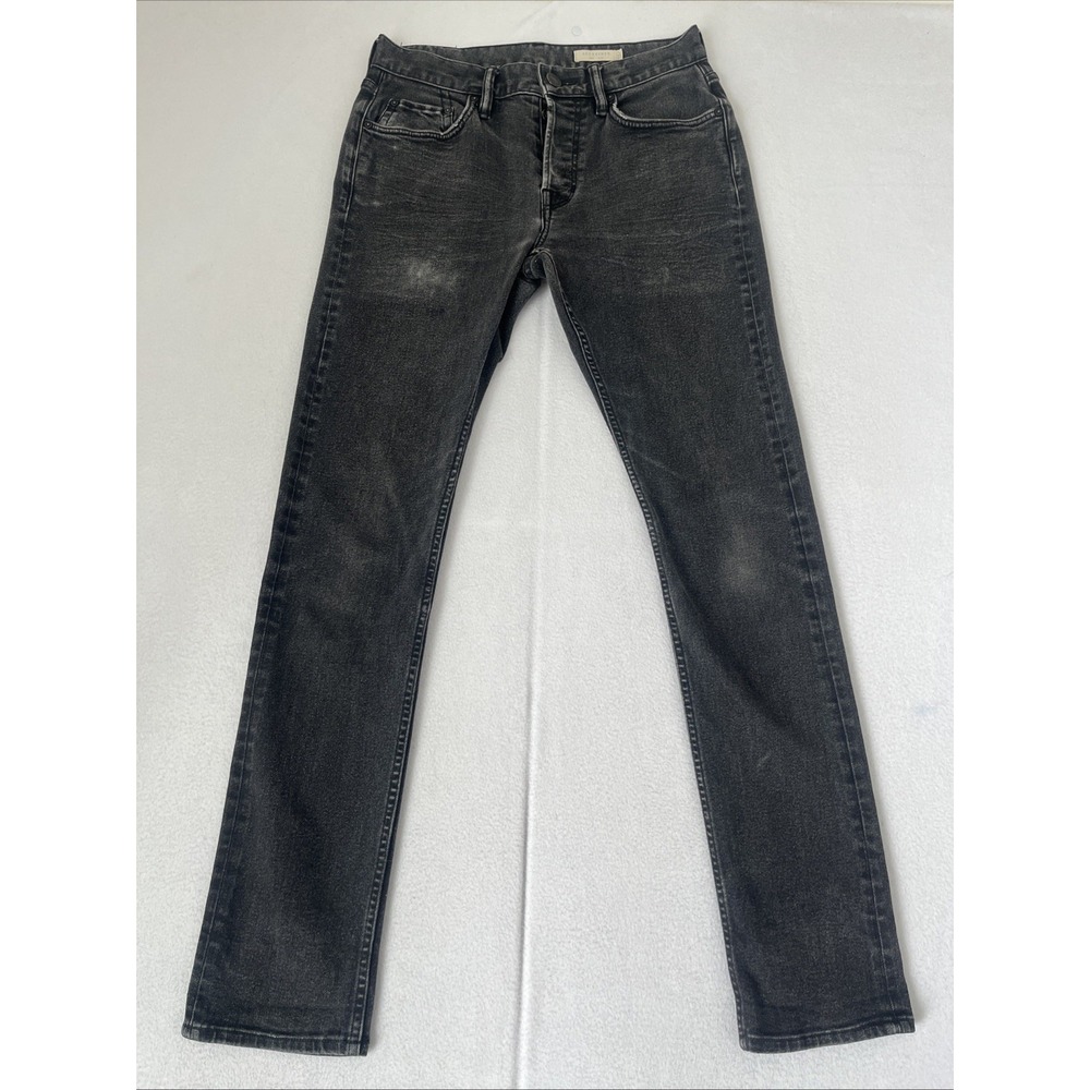 Allsaints Jeans Mens 28x31 Black Denim Rex Skinny Low Rise Stretch Dark Wash